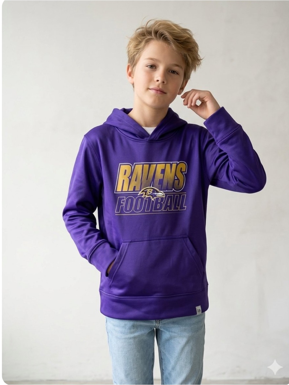 Baltimore Ravens youth football hoodie purple youth size SM NEW